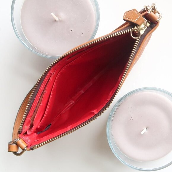 Dooney and Bourke Tan / Brown Leather Wristlet, Handbag, Purse, Wallet - Picture 10 of 13